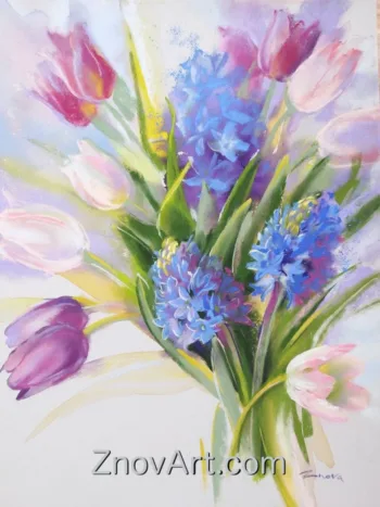 Spring. Tulips and hyacinths