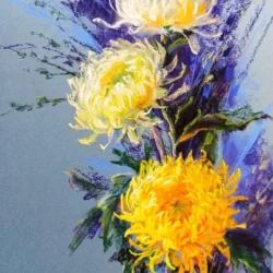 Starry night. Chrysanthemums