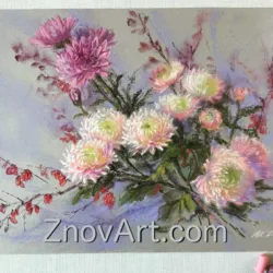 Pink chrysanthemums