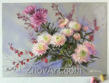 Pink chrysanthemums