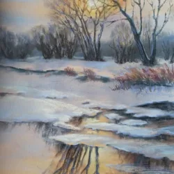 Winter sun – original painting by Maria Znova