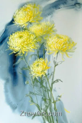 Yellow chrysanthemums
