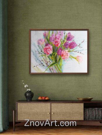 Tulips and willow branches - Image 2