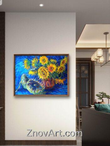 Sunflowers in an oriental vase - Image 2