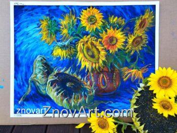 Sunflowers in an oriental vase - Image 4