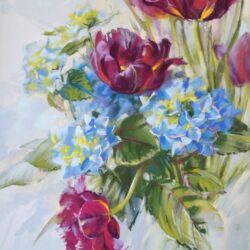 Tulips and Hydrangea