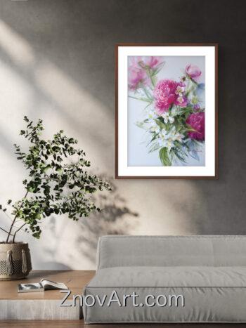 Fragrant Embrace: The Peony and Jasmine Dance - Image 2